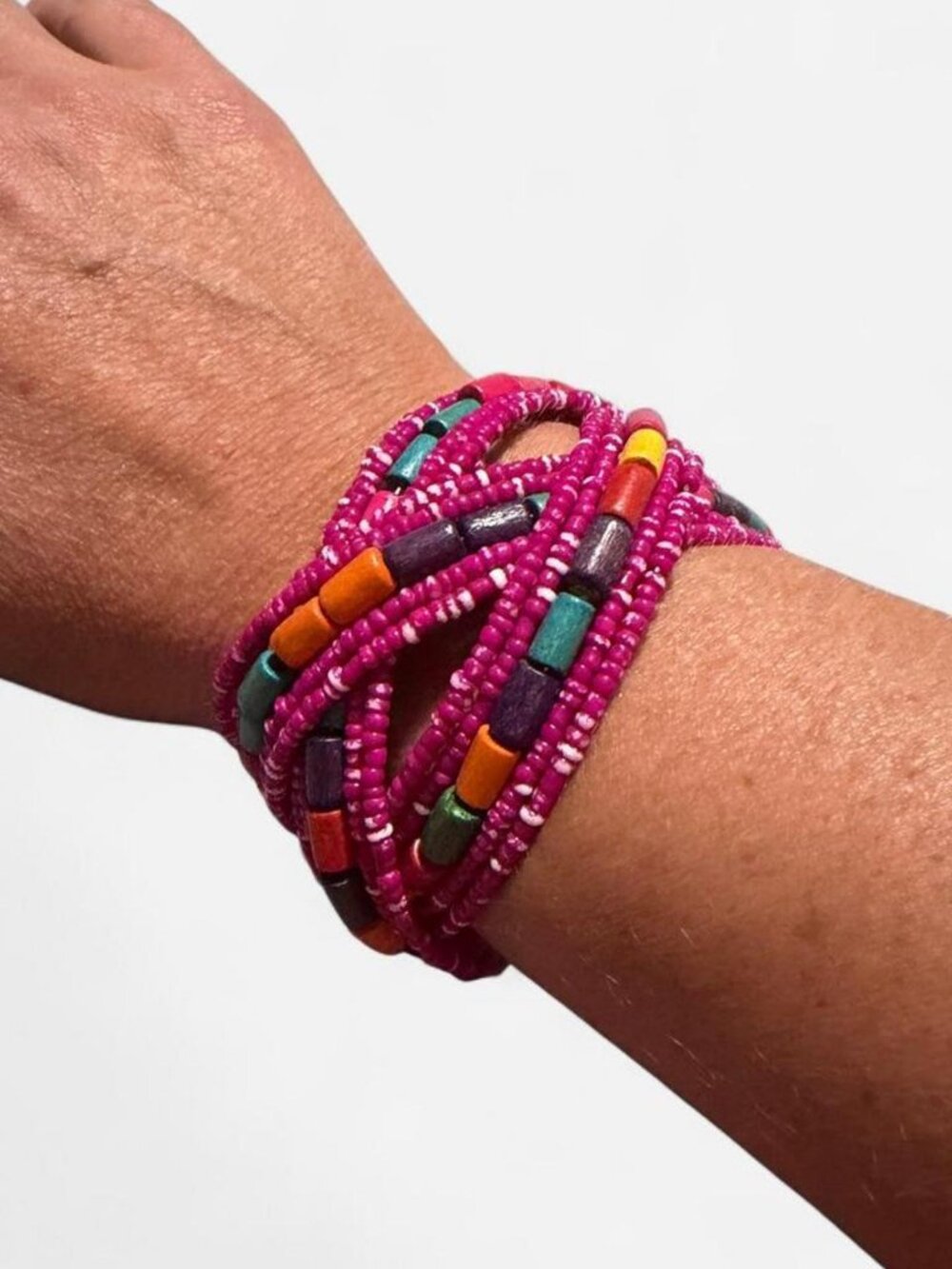 Multicolor Beaded Wrap Bracelet